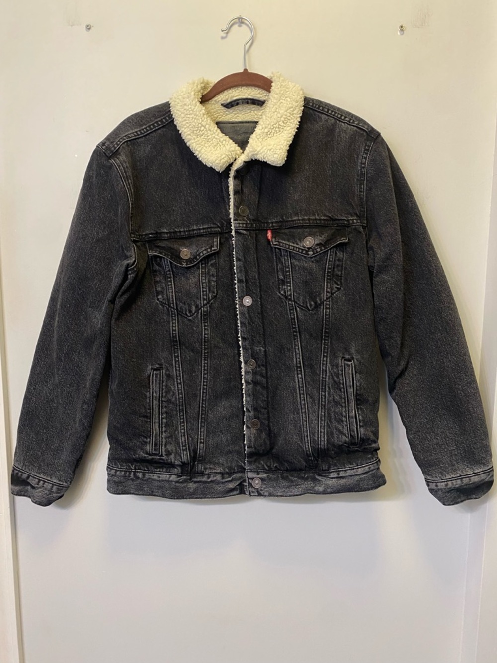 Levi's Type III Sherpa Trucker Jacket - Faded Black - L - Picture 2 of 16